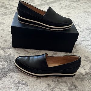 Naturalizer Black Leather Slip-Ons